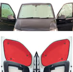 Pare-Soleil de Voiture Compatible avec Citroen Spacetourer (2017 - Date)(Set Complet Swb + Hayon arrière), Dos Rouge, réversible et Thermique