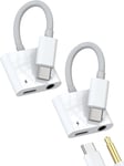 Adaptateur Usb C Vers Jack 3.5mm Pour Iphone 16 15 (Lot De 2)Connecteur Chargeur Casque Pour Apple Pour Ipad Compatible Avec Samsung S24 Ultra Type C Audio Écouteurs Splitter Câble[Cas312753]