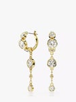 Swarovski Crystal Hoop and Chain Earrings, Gold