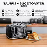 4 Slice Toaster Extra-Wide Slots Stainless Steel Browning Control Defrost 1750W