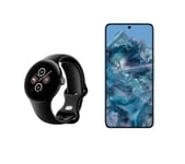 Google Pixel 8 Pro (256 GB, Bay) & Pixel Watch 2 WiFi with Google Assistant (Black) Bundle, Blue