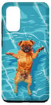Coque pour Galaxy S20 Griffon de Bruxelles amusant dans l'eau de la piscine pour nager chien mignon maman papa