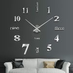 Horloge Murale Design Moderne - Horloge Murale 60cm-120cm - Silencieuse diy Home Office Htel Décoration (argent)