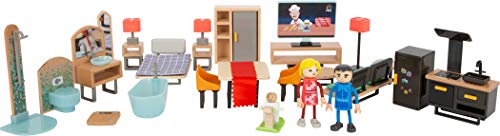 Small Foot 11742 Set de Meubles Moderne en Bois et Plastique, Accessoires de Maison de poupée pour Enfants à p Toys, Multicolore