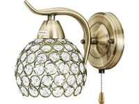 Mdeco Palace Glamour Vägglampa Elm8707/1 21Qg Med Strömbrytare Mässing