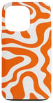 Coque pour iPhone 13 Pro Simple abstrait orange et blanc ondulé tourbillon