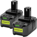 2 X 18V 5500mAh/5.5Ah litiumbatteri för P108 RB18L25 P108 RB18L15 RB18L13 P107 P122 P104 P105 P102 P103 (Ryobi ONE+)