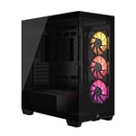 CORSAIR iCUE LINK 3500X RGB Mid-Tower ATX Dual Chamber PC Case – Panoramic Tempered Glass – Reverse Connection Motherboard Compatible – 3x CORSAIR iCUE LINK RX120 RGB Fans Included – Black