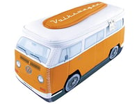 BRISA VW Collection - Pochette, trousse de maquillage, trousse de toilette, en néoprène universel Volkswagen Combi T2 (Design Orange & Blanc/Petit)