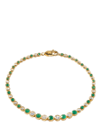 Edge of Ember Serena Onyx and White Sapphire Tennis Bracelet, Gold/Green