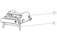 "Piggar för lock på Zebra etikettskrivare (ZD420d, ZD620d), Latch assembly"