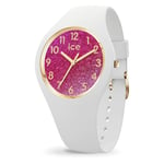 Montre Femme ICE WATCH GLITTER 022572 Silicone Blanc Rose 34mm Sub 100mt
