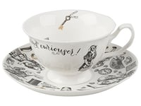 V&A Alice in Wonderland Tea Cup and Saucer, 210 ml (7 fl oz), White