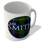 Mr Smith - Smith Modern Tartan - (Circle Background) - Scottish Mug