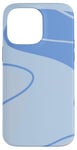 Coque pour iPhone 14 Pro Max Bleu clair Boho neutre abstrait ligne art design