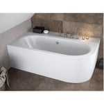 Baignoire asymétrique droite - avec Tablier Blanc - Repose Tête offert - avita - 180x80 - blanc