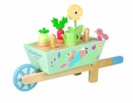 Peter Rabbit Wheelbarrow Toy - Kids Wooden Toddler Garden Toys, Pretend Play - Childrens Toy Tools, Indoor Outdoor Gardening Set, Girls Boys - Official Licensed Peter Rabbit Gifts by Orange Tree Toys