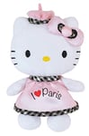 JEMINI 023360 HELLO KITTY peluche I LOVE PARIS +/- 17 CM, Blanche et Rose