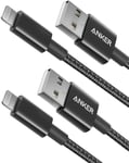 Anker 2-Pack 3.3ft Premium Nylon Lightning Cable Apple MFi Certified for iPhone