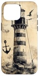 Coque pour iPhone 16 Pro Max Phare nautique vintage océan maritime