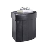 Relaxdays Tabouret avec Rangement Pouf Pliant Pliable rembourré Couvercle Repose-Pieds HxlxP: 38 x 38 x 38 cm, Noir