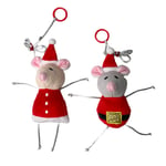 Kattleksak Mr & Mrs Santa Mouse Door Hanger 2pc Cat Toys