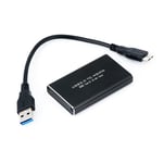 QUMOX Boitier mSATA vers USB 3.0 SUPERSPEED Adaptateur convertisseur Boitier SSD externe pour 30*30 / 50*30 mSATA