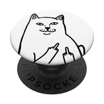 Funny Cat Meme Middle Finger Cute Animal Lol Art PopSockets Swappable PopGrip