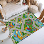 Child Playmat Highway Simulated City Traffic Area Rug Carpet Non-slip Floor Mat