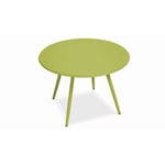 Table basse de jardin ronde en métal vert 50 cm