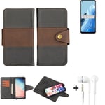 wallet case for Oppo Reno8 Lite 5G + earphones bookstyle cover pouch