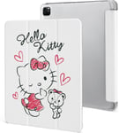 Étui Pour Ipad Pro 2021 Hello Kitty 12,9 Pouces, Type Ordinateur Portable, Support À Trois Volets Avec Porte-Stylo, Réveil/Veille Automatique