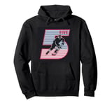 Kids 5th Birthday Retro Ice Hockey 5 Years Old Boy Girl Pullover Hoodie