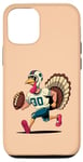 Coque pour iPhone 13 Action de grâces Turquie jouant au football drôle Hommes Garçons