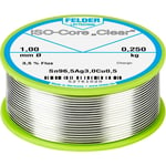 Felder ISO-Core Clear SAC305 Étain à souder bobine Sn96,5Ag3Cu0,5 0.250 kg 1 mm