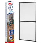 Tesa Insect Stop FALT door - Cadre Pliant en Aluminium avec Moustiquaire pour Portes - Avec Cadre Télescopique Réglable - Anthracite - 80 x 170 cm à 100 x 220 cm