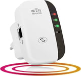 Wifi Répéteur 300Mbps Wireless Mini Repeater Sans Fil Adaptateur Amplificateur De Signal Wireless Répétiteur,2.4Ghz Antennes Intégrées Norme,1 Port Ethernet,Protection Wps