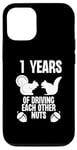 Coque pour iPhone 15 1 ans à se rendre dingues, femme, mari, mariage