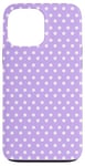 Coque pour iPhone 13 Pro Max Mini Pois Blancs Motif Pastel Violet Clair