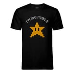 T-Shirt Homme Col Rond Etoile Mario Invincible Jeux Vidéo Retro Gaming Vintage