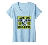 Womens Scores Low Spirits High Paddle Tennis Paddle Ball Padel V-Neck T-Shirt