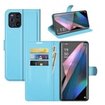 Oppo Find X3 Pro      Pu Wallet Case    [Lightblue]