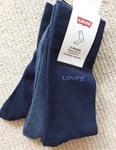 3 Pairs : Genuine LEVI'S Navy / Denim 72% Cotton SOCKS UK 9-11  43-46 levbox1