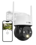 ZOSI Caméra de Sécurité WiFi Extérieure 1080P avec Alimentation Plugin, 360°/140° Pan/Inclinaison 2MP Caméra Vidéo WiFi, Détection AI de Personnes et Véhicules, C290