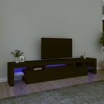 vidaXL Tv-bänk med LED-belysning Svart 215x36,5x40 cm Svart