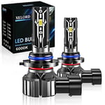 XELORD HIR2 9012 LED Ampoules 6000K Lumière Blanche,De Phares Avant De Voiture 12V,Pack De 2