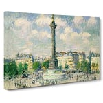 Gustave Loiseau The Place of the Bastille Classic Painting Canvas Wall Art Print Ready to Hang, Framed Picture for Living Room Bedroom Home Office Décor, 30x20 Inch (76x50 cm)