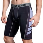 AMZSPORT Pantalon de Sport Homme Short Legging de Compression Séchage Rapide Baselayer Pantalon Noir-blanc XXL