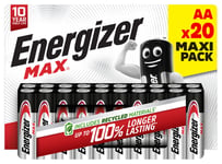 Energizer Max Alkaline AA Batteries - Pack of 20