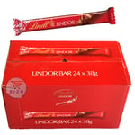 LINDT LINDOR MILK CHOCOLATES TREAT BAR FULL BOX OF 24 x 38g PERFECT TREAT GIFT